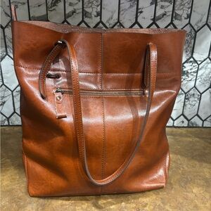 Chic Tan Leather Tote Bag